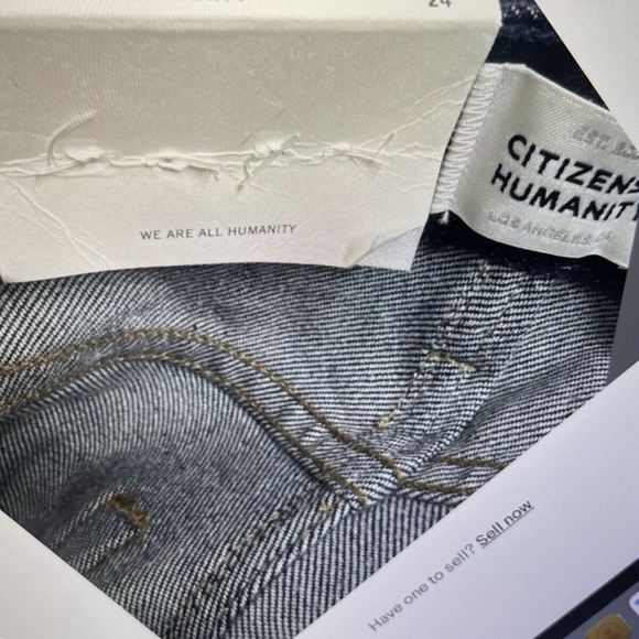 Citizens Of Humanity Ayla Baggy Cuffed Crop Stretch Bandit Size 24 Nwt - Picture 8 of 10